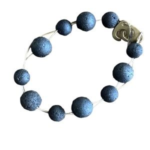 Black lava rock bracelet, Santorini Greece